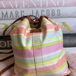 Coach Hampton Watercolor Stripe Canvas Backpack